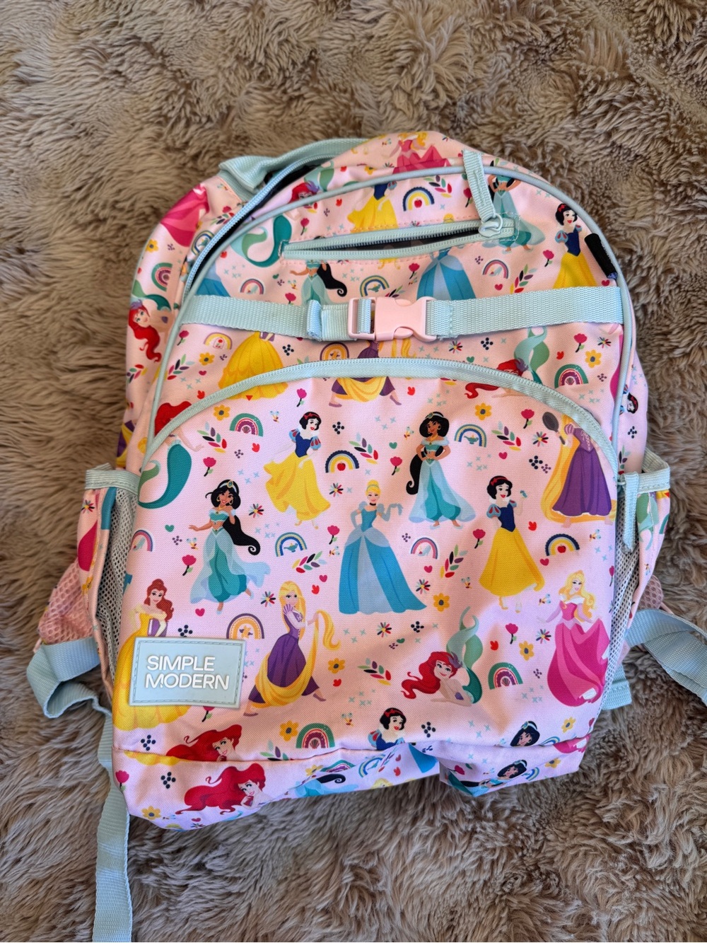 Simple Modern Pink Disney Princess Backpack
